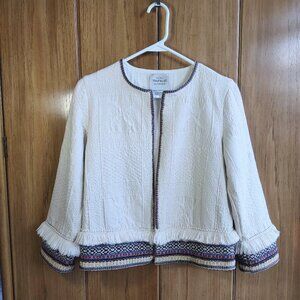 Zara Ivory Blazer with Colorful Trim